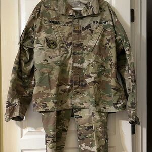 Camouflage Military Jacket and Pants Set